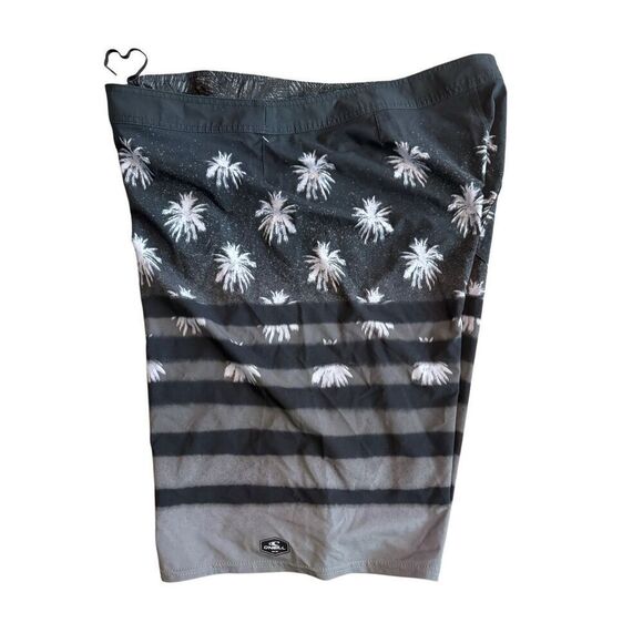 O’Neill Men’s Hyperfreak Heat Block Striped Black Gray Swim Boardshorts 42 - Picture 10 of 15